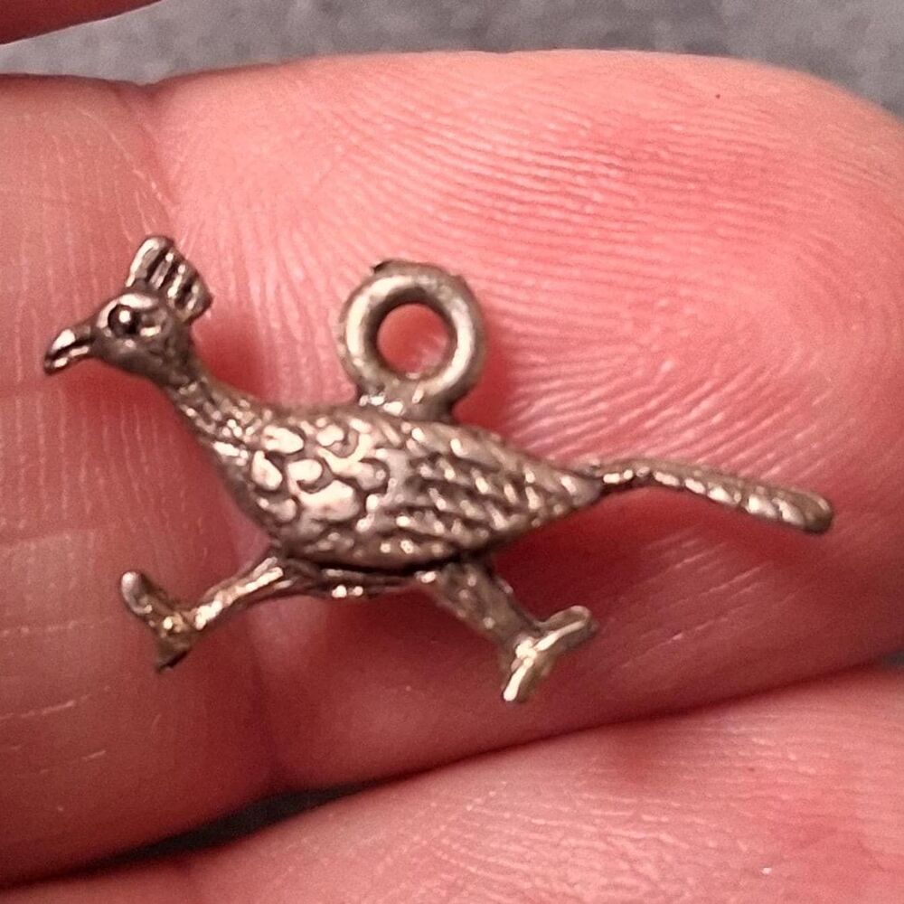 Vintage Sterling Roadrunner Charm Running Bird - Picture 2 of 2